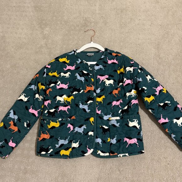 Hanna Andersson Quilted Flannel Unicorn Jacket, size 8 years - Picture 2 of 12